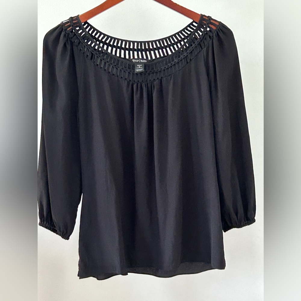100% black silk blouse from White House black market